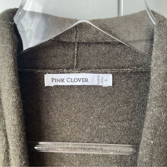 Pink Clover Stitch Fix Cardigan Small Olive Green‎ Open Front Sweater Long NWT - Picture 4 of 11